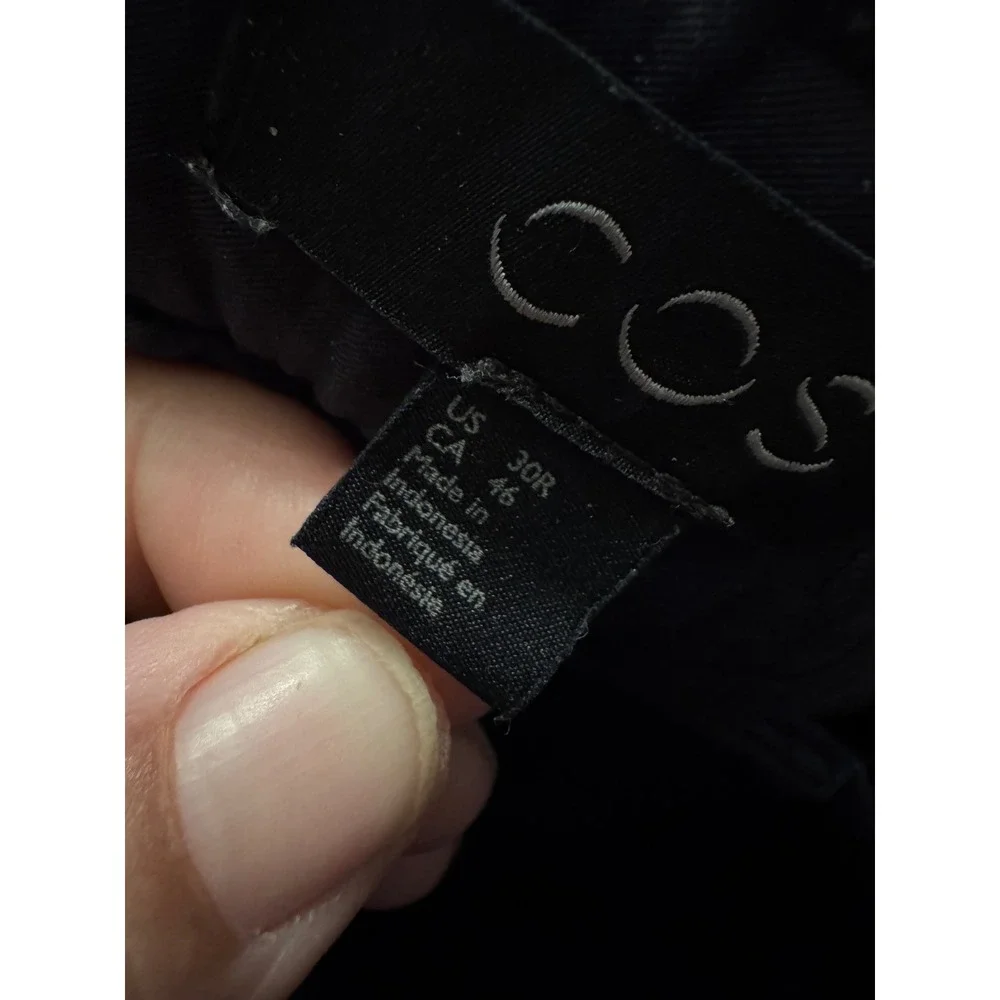 COS Chino Pants 30R Navy Blue Slim Straight Minimalist Dark Academia